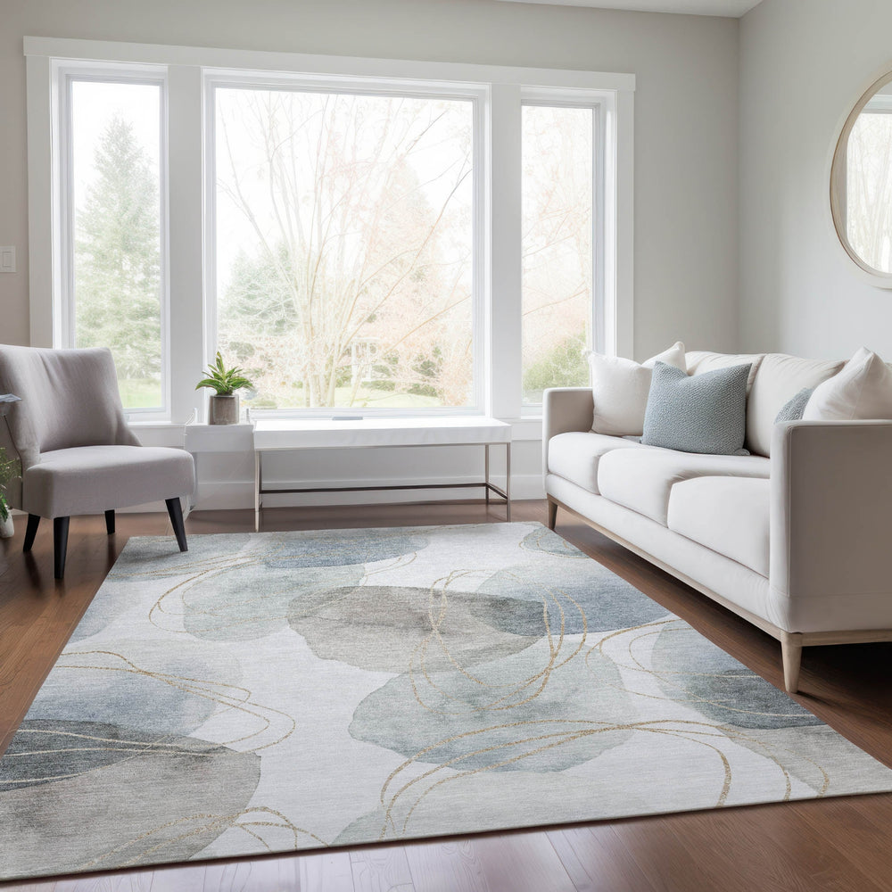 Dalyn Odyssey OY15 Pearl Machine Washable Area Rug Lifestyle Image Feature