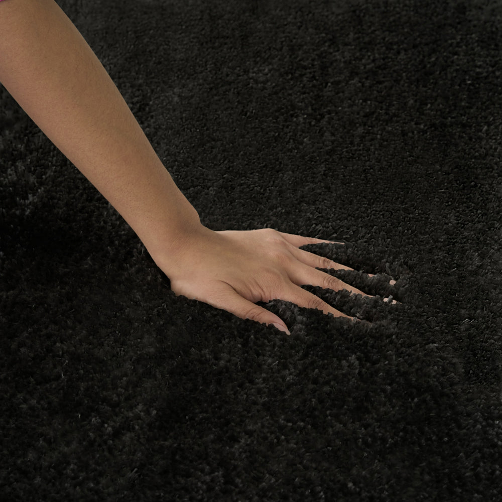 Nourison Pacific Shag PCS01 Black Area Rug Room Image Feature