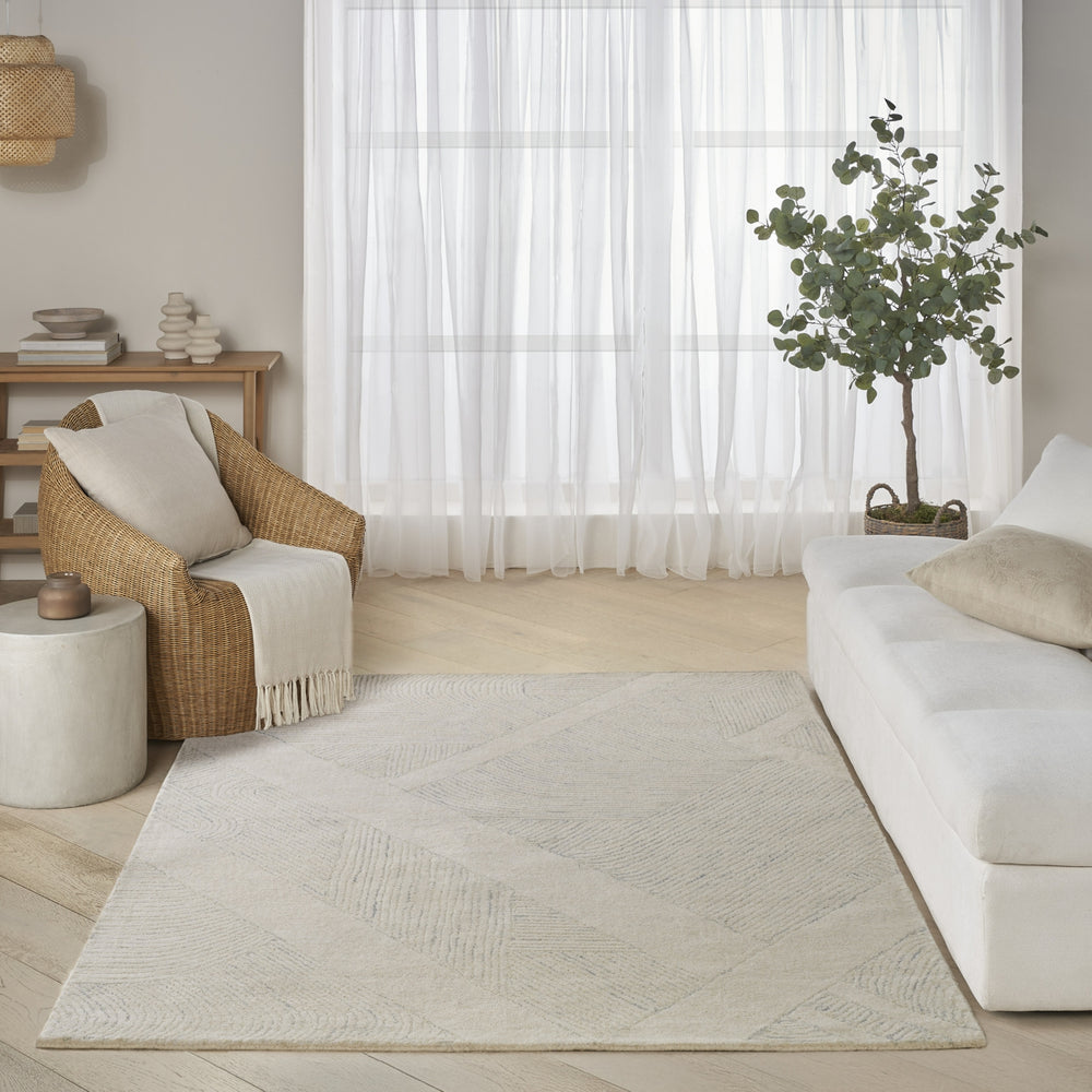 Nourison Pure Patterns PRN01 Ivory Grey Area Rug by DKNY Room Image Feature
