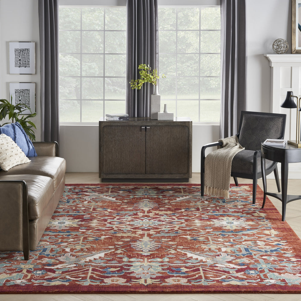 Nourison Parisa PSA02 Brick Area Rug Room Image Feature
