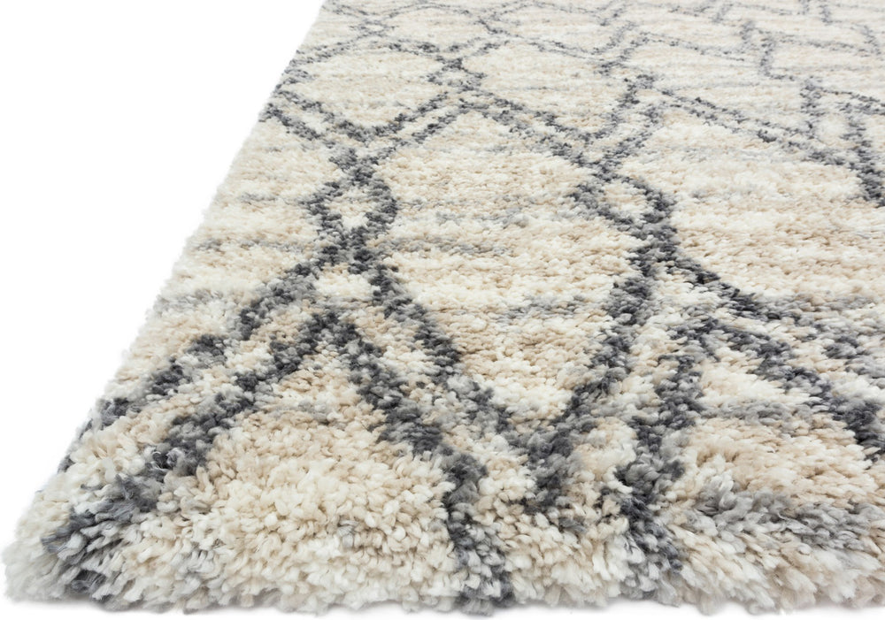 Loloi Quincy QC-04 Sand/Graphite Area Rug Round Image Feature