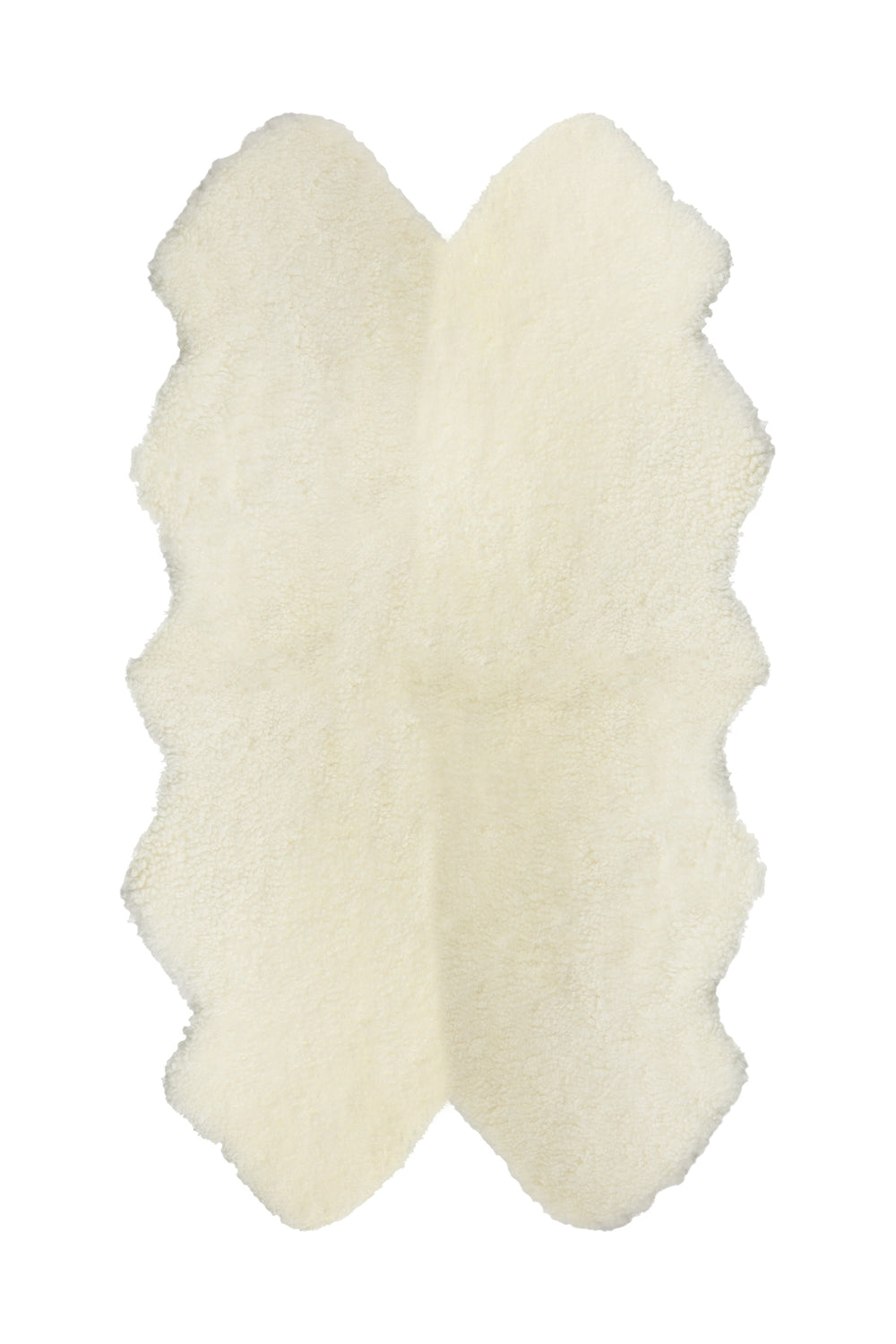 Auskin Short Wool Curly Sheepskin Premium Off White Area Rug
