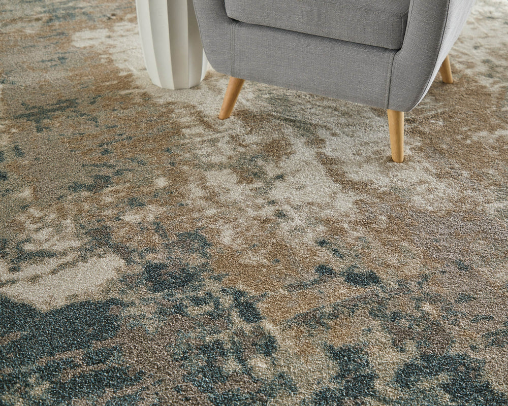 Feizy Richmond 39R6F Gray/White/Blue Area Rug Lifestyle Image Feature