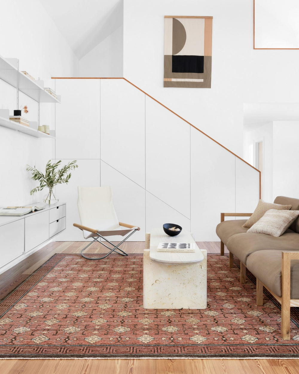 Loloi Reina REI-01 Dusty Red/Dusty Red Area Rug Lifestyle Image Feature