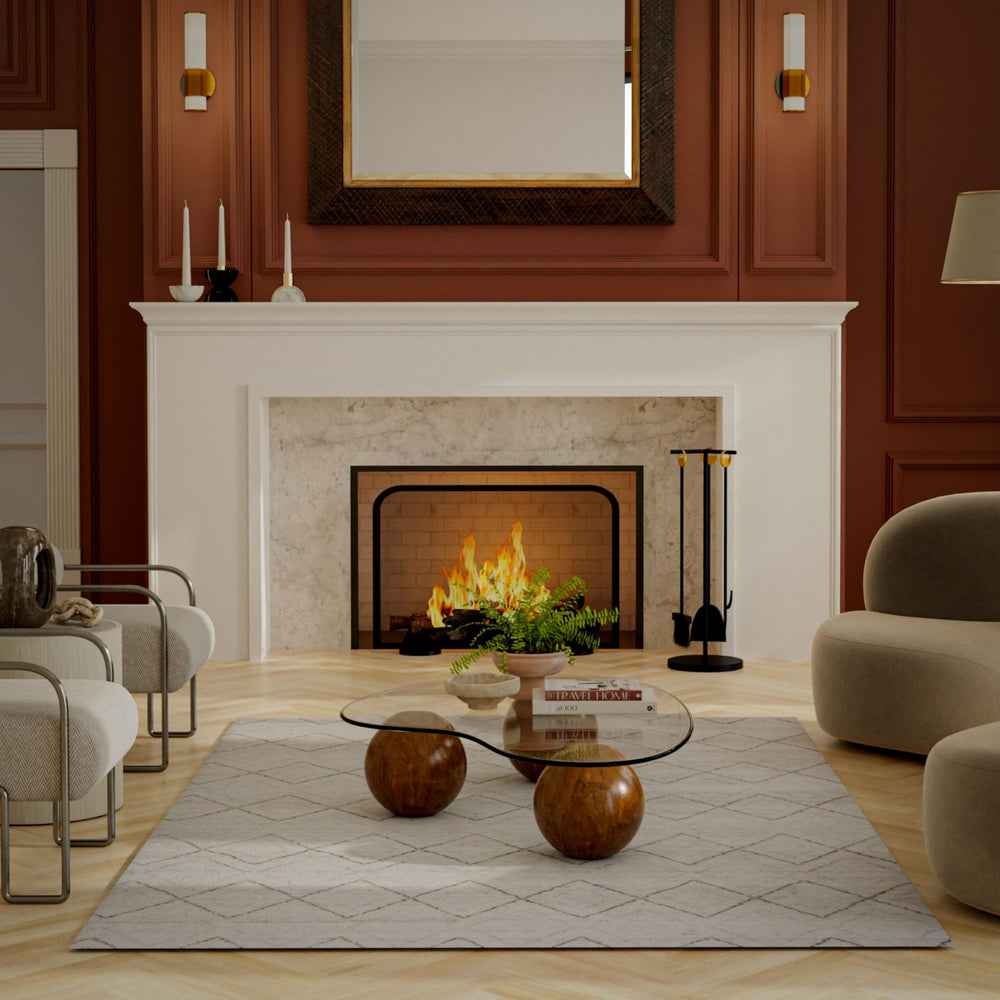Rizzy Posh PSH002 White / Brown Area Rug Room Image Feature