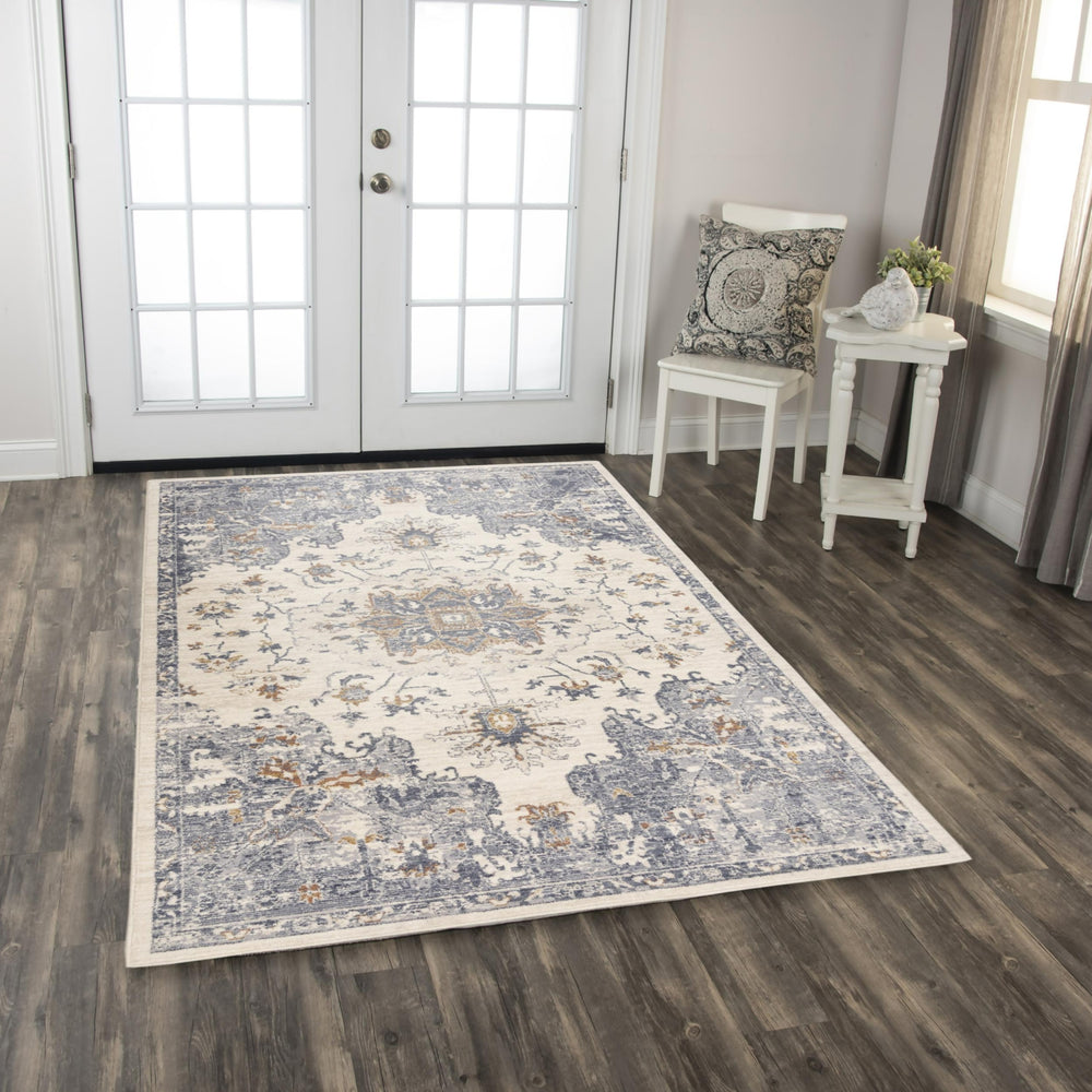 Rizzy Ventura VRA751 Ivory / Blue Area Rug Room Image Feature