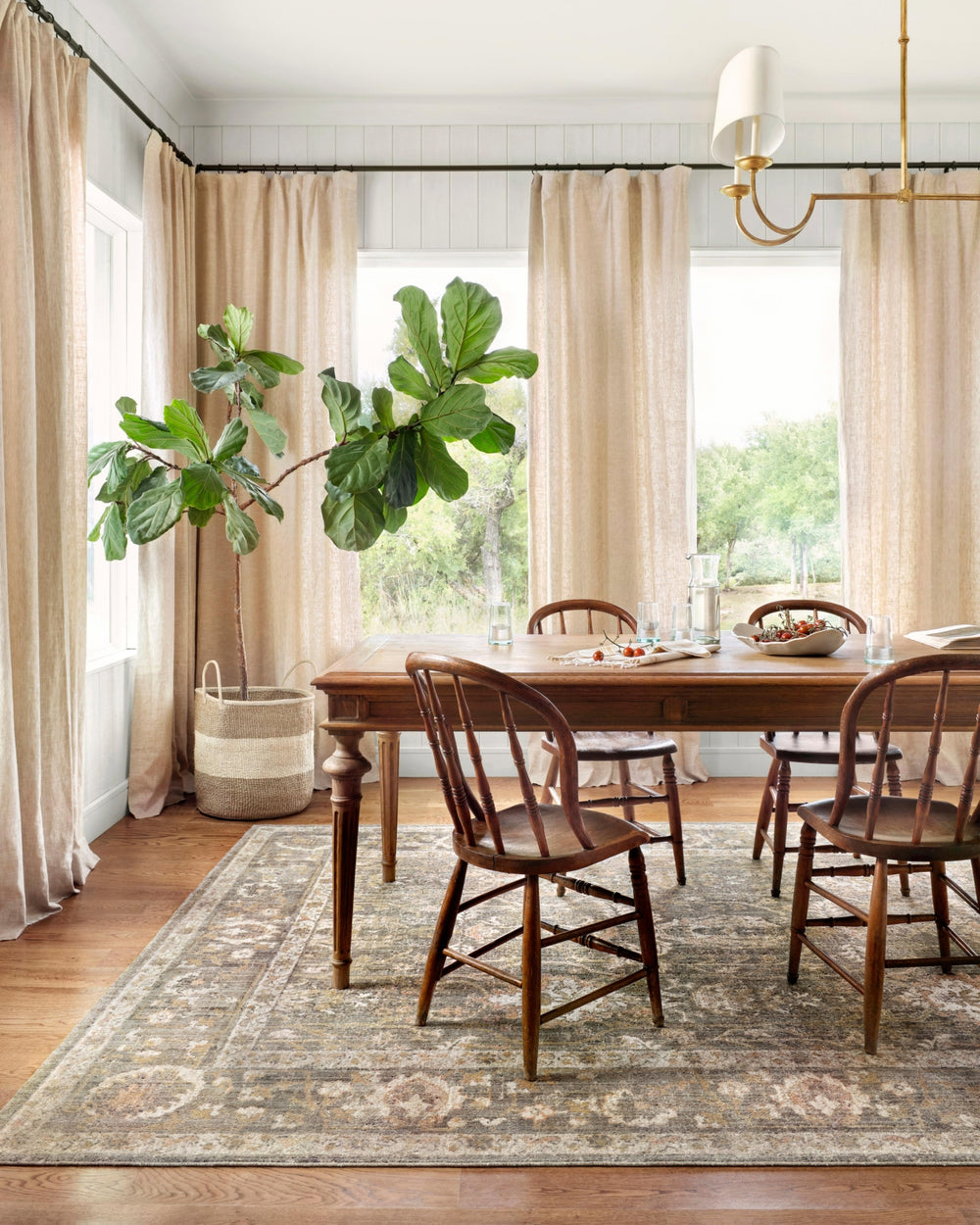 Chris Loves Julia x Loloi Rosemarie ROE-01 Sage/Blush Area Rug Lifestyle Image Feature
