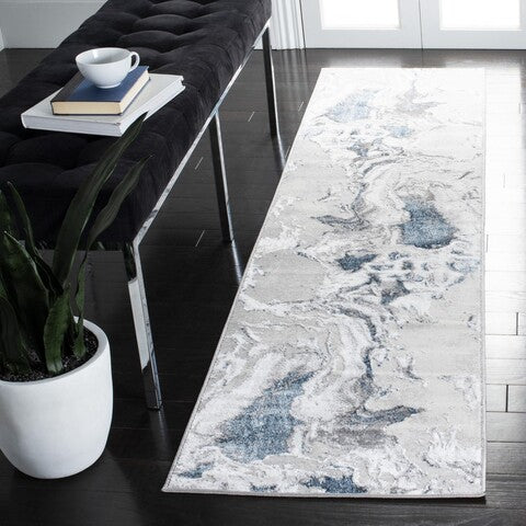 Safavieh Amelia ALA277F Grey / Blue Area Rug Room Scene Feature