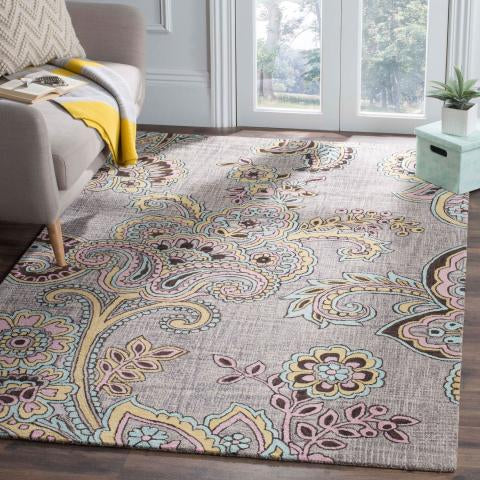 Safavieh Allure ALR310 Grey / Gold Area Rug Room Scene Feature
