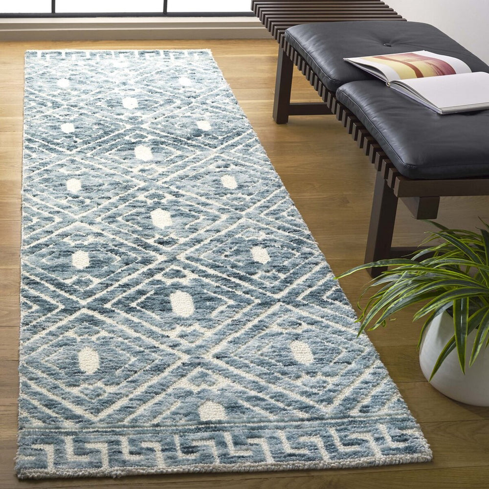 Safavieh Audrey AUD203M Blue / Ivory Area Rug Room Scene Feature