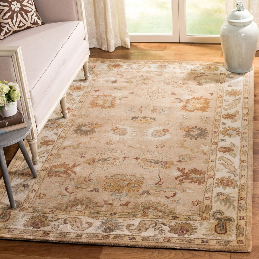 Safavieh Bergama Brg136 Taupe/Ivory Area Rug Room Scene Feature