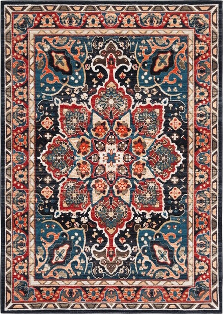 Safavieh Riviera RIV155 Red/Navy Machine Washable Area Rug