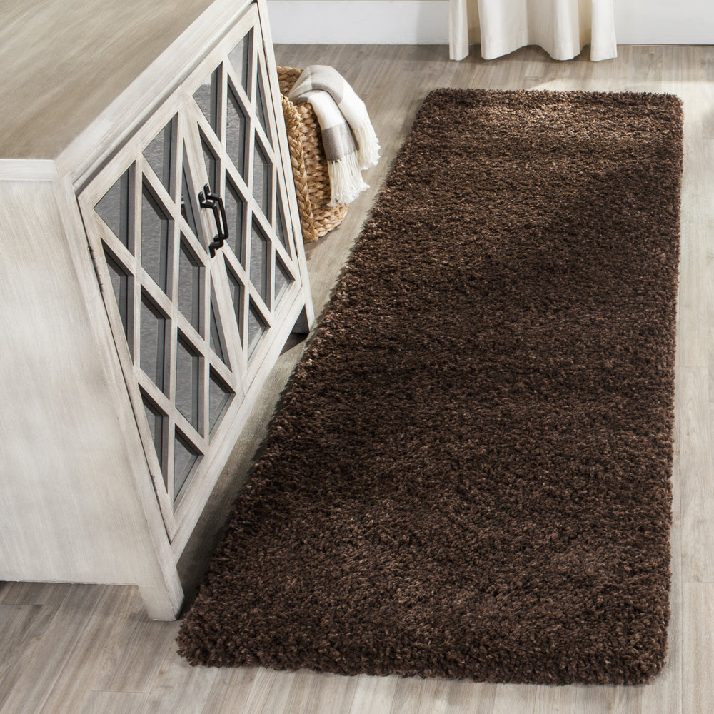 Safavieh Santa Monica Shag SGN725 Brown Area Rug Room Scene Feature