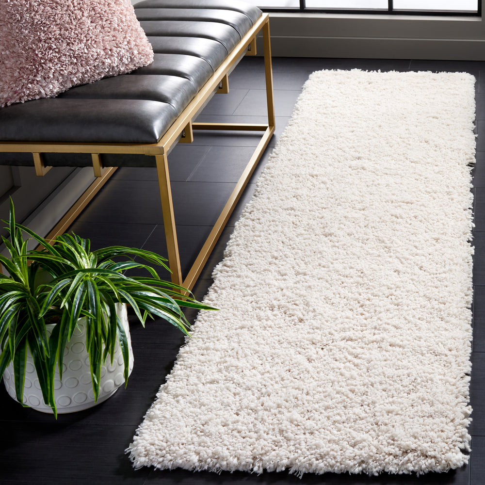 Safavieh Luxe Shag SGX800A White Area Rug Room Scene Feature