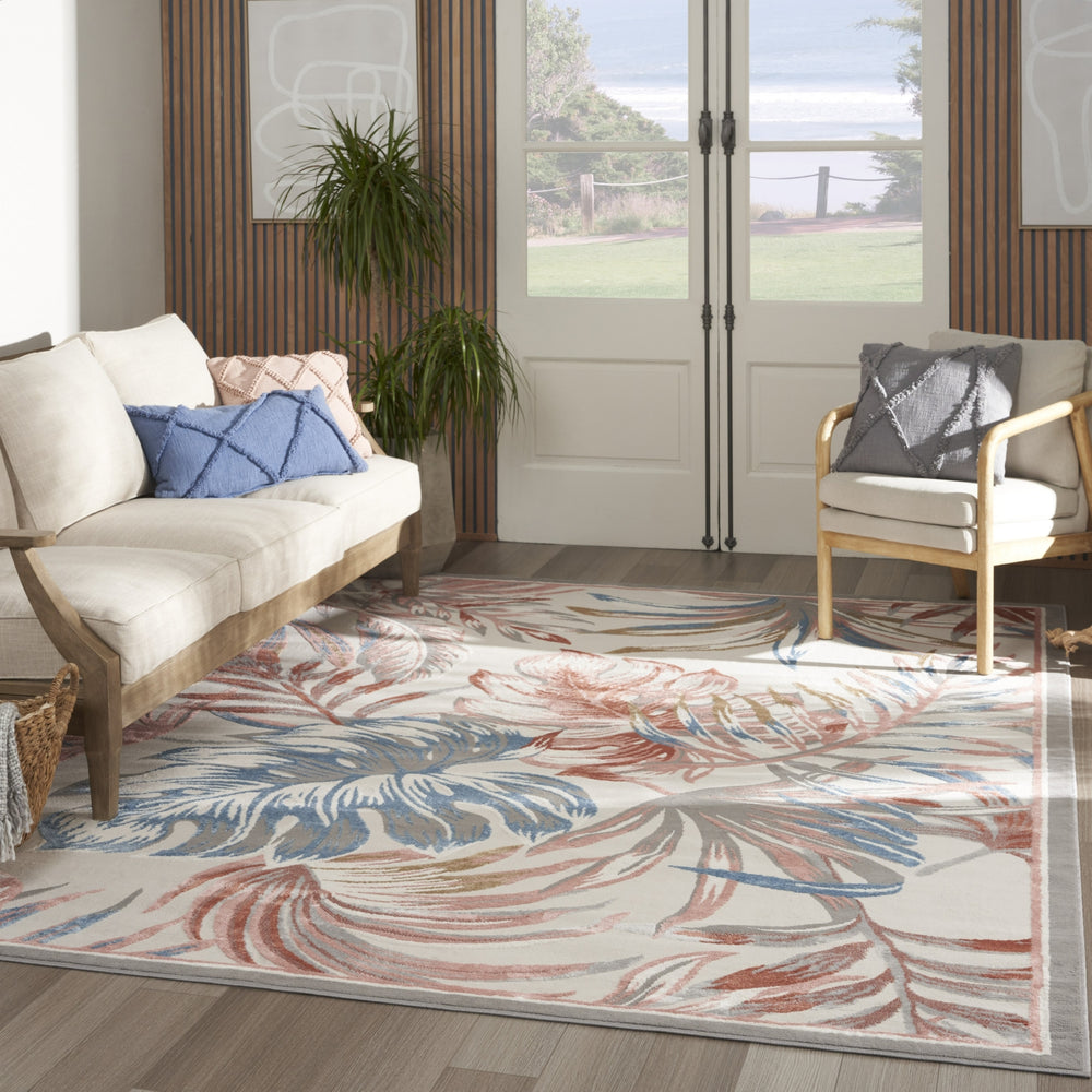 Nourison Seaside SDS01 Ivory/Grey Area Rug by Home Room Scene Feature