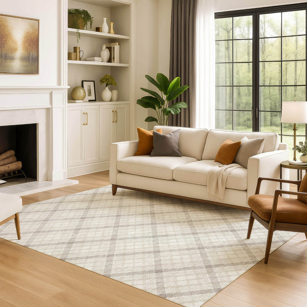 Dalyn Soft Essentials SE3 Linen Machine Washable Area Rug Lifestyle Image Feature