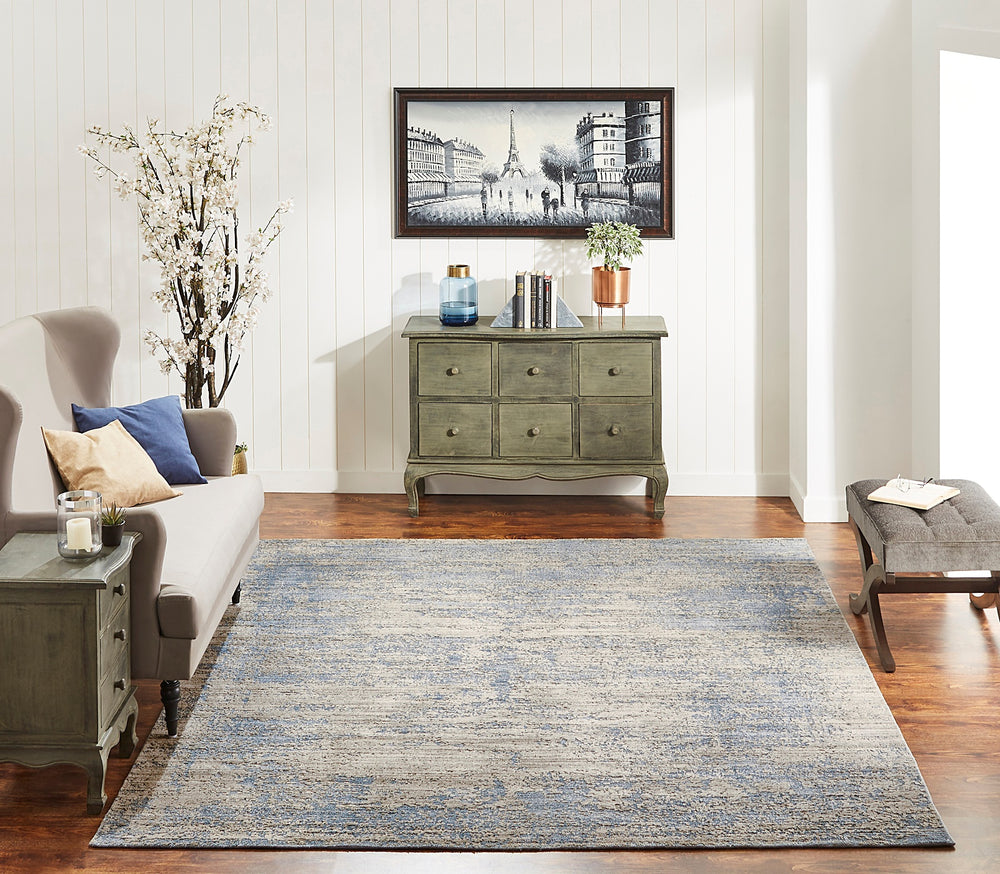 featured Ancient Boundaries Shore SHO-838 Blue Tones/Zinc Area Rug Lifestyle Image