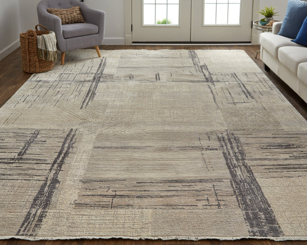 Havila Fine Rugs Locarno S1019 Gray/Ivory Area Rug Lifestyle Image Feature