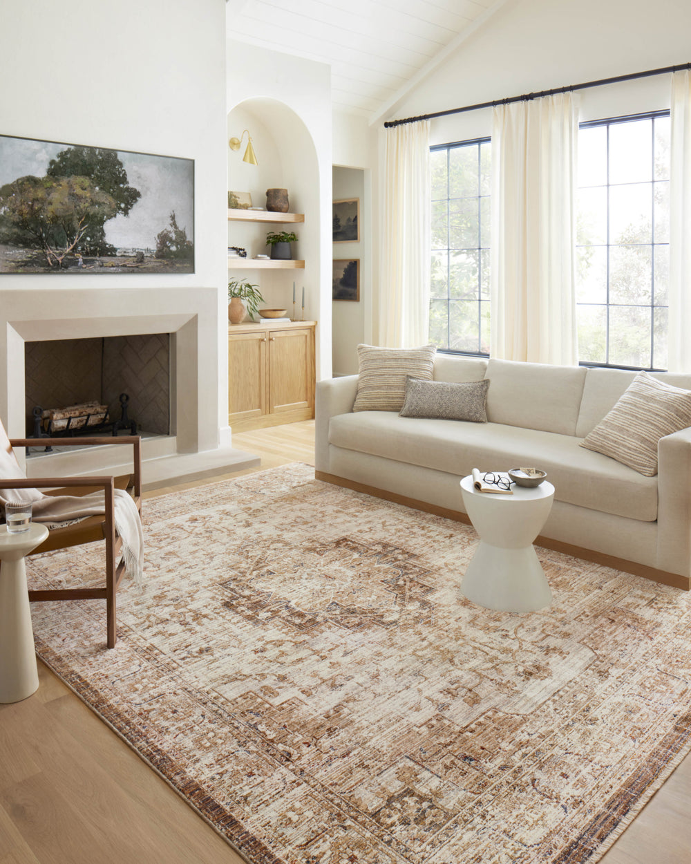 Loloi II Sorrento SOR-03 Mocha/Multi Area Rug Lifestyle Image Feature
