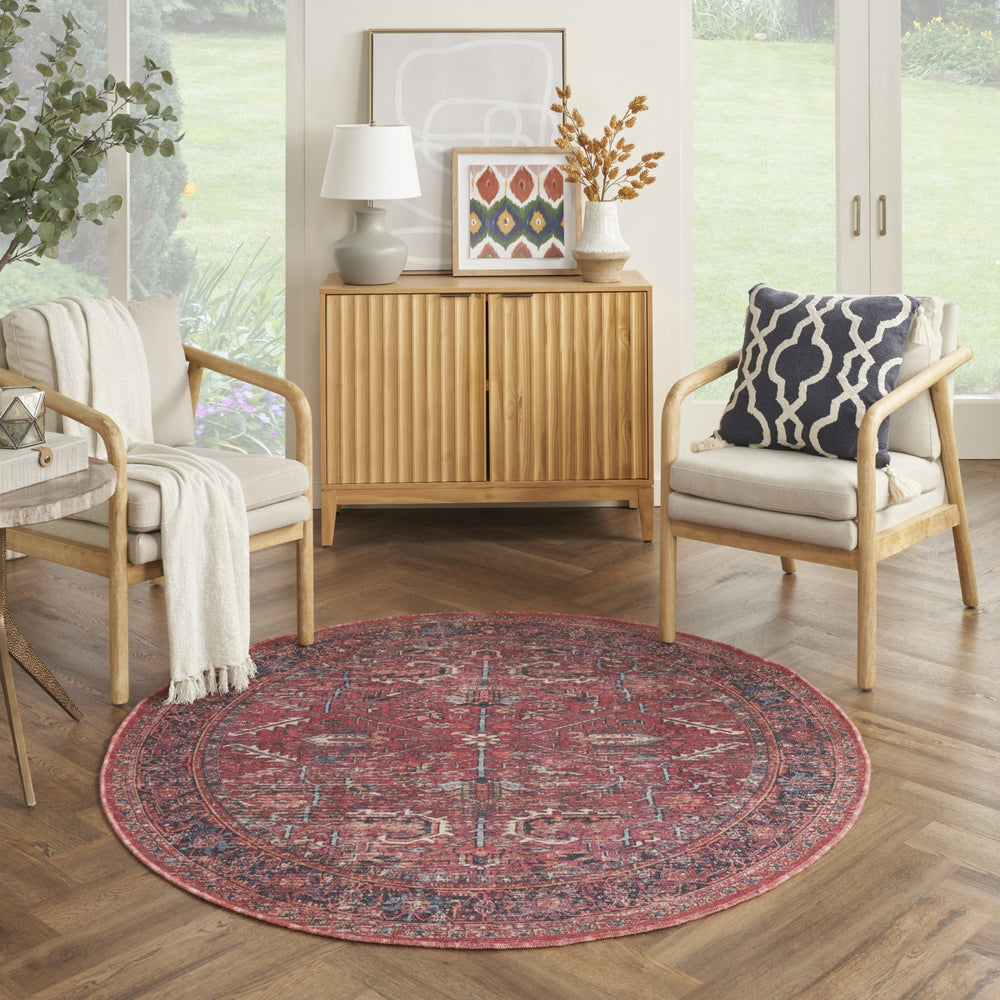 Nourison Machine Washable Series 1 SR102 Brick Area Rug by Nicole Curtis Room Image Feature