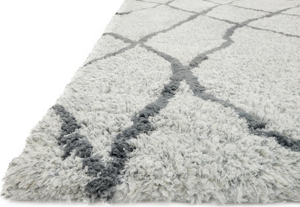 Loloi Tangier Shag TG-03 Mist/Grey Area Rug Corner Image Feature