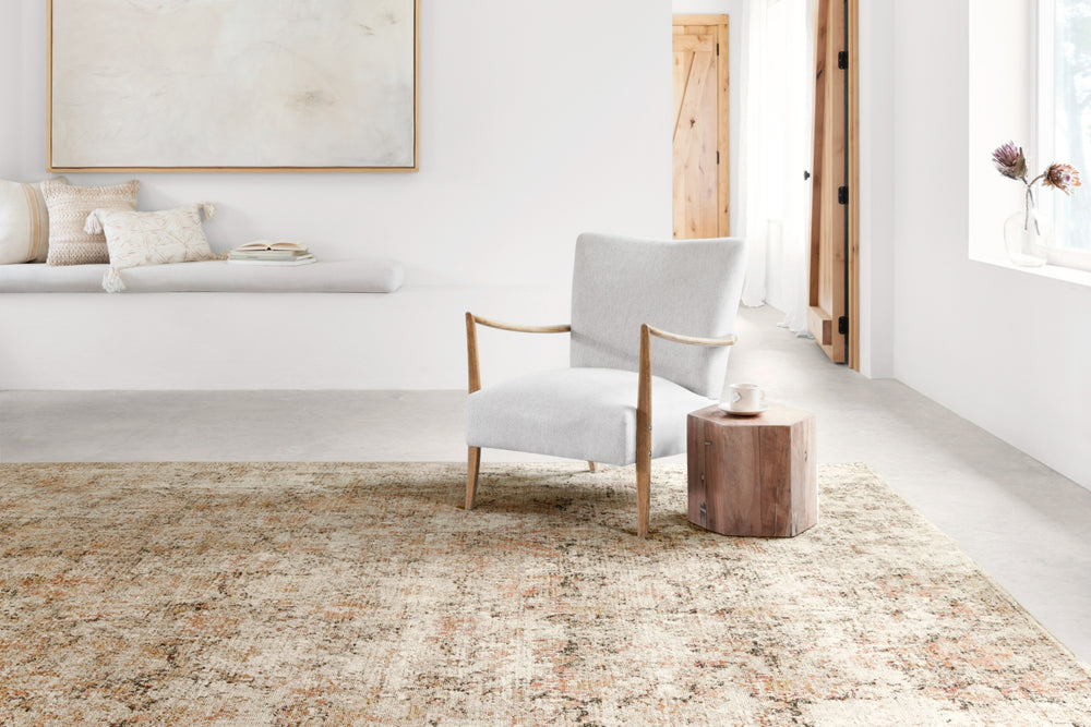 Loloi Theia THE-02 Taupe/Gold Area Rug Lifestyle Image Feature
