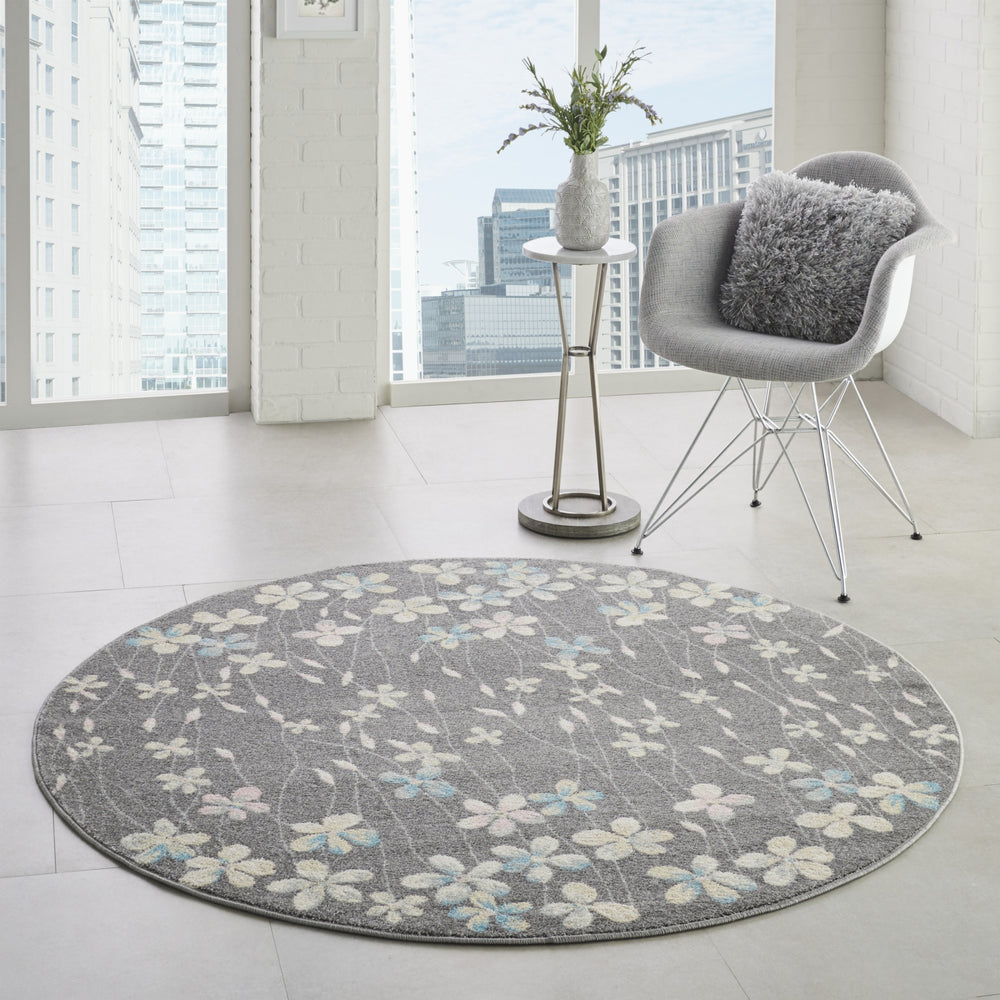 Tranquil TRA04 Grey/Beige Area Rug by Nourison Room Image Feature