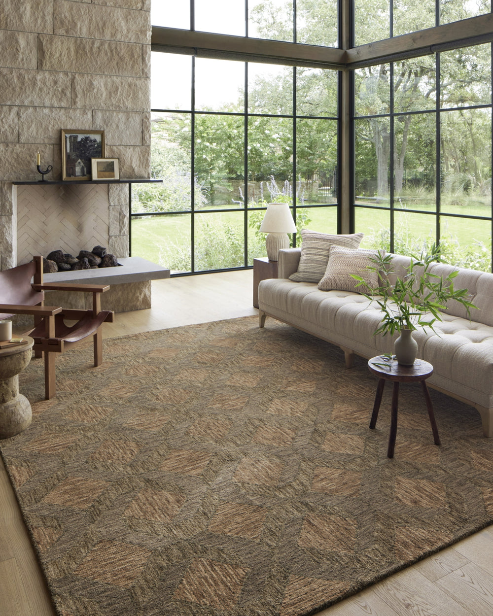 Loloi II Varena VAR-03 Rust/Bark Area Rug Lifestyle Image Feature