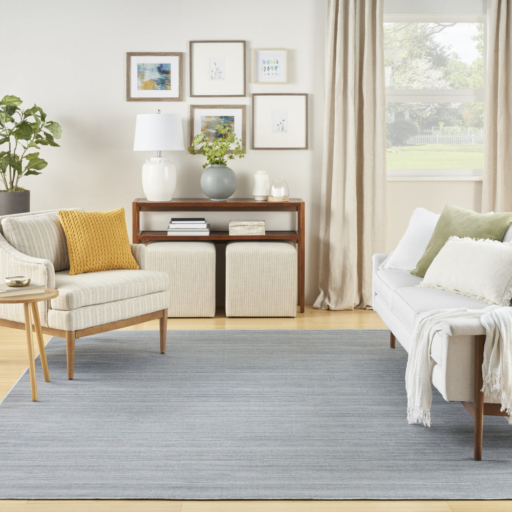 Nourison Washable Essentials WAE01 Aqua Area Rug Room Image Feature