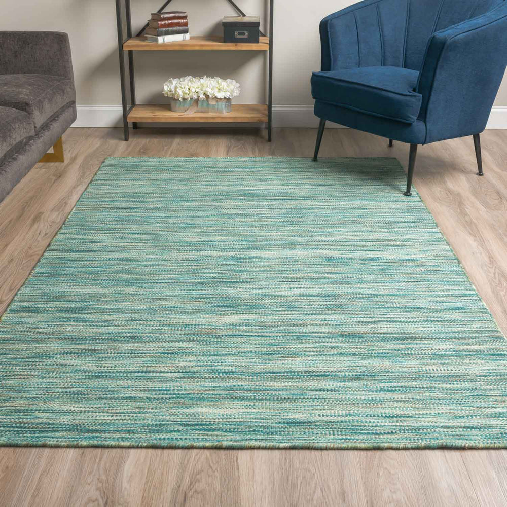 Dalyn Targon TA1 Turquoise Area Rug Room Scene Featured