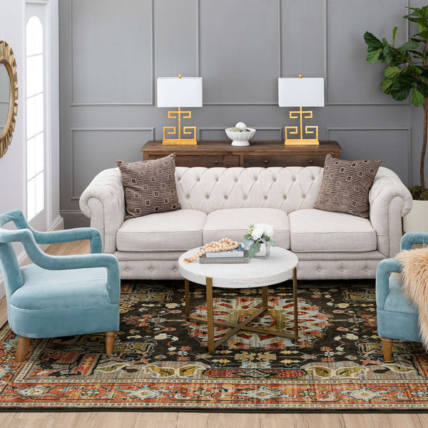 Karastan Pandora Covetous Charcoal Area Rug Room Scene Featured