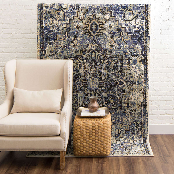 Karastan Tempest Perception Cobalt Area Rug Room Scene Featured
