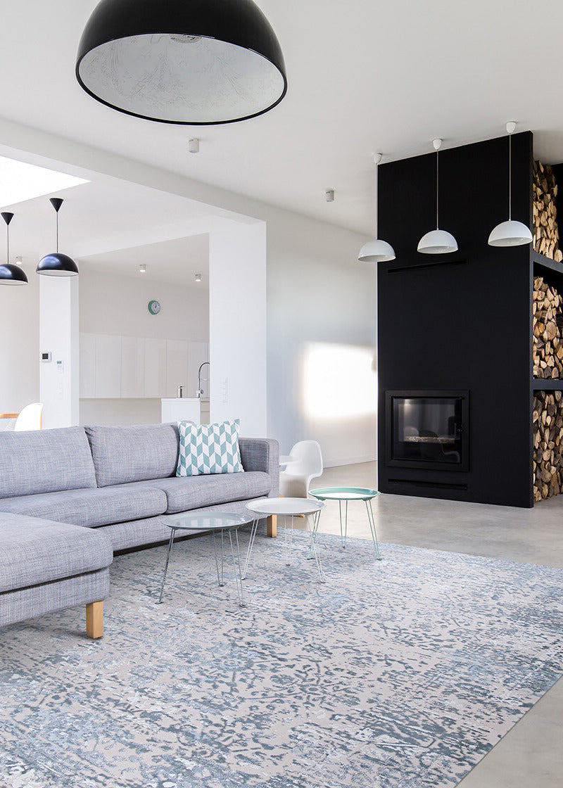 Couristan Europa Himalia Luna Grey Area Rug Lifestyle Image Feature