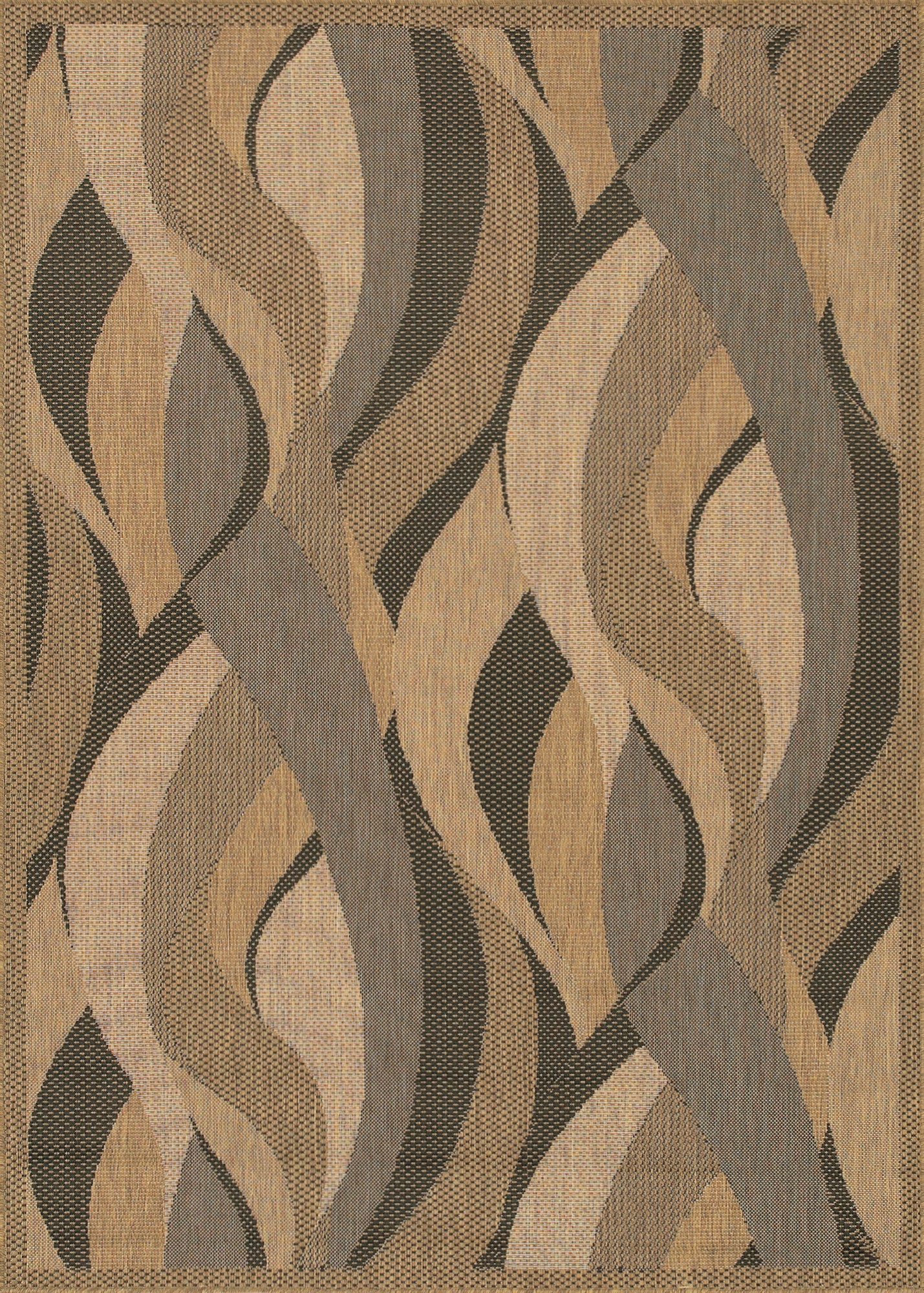 Couristan Recife Seagrass Natural/Black Machine Loomed Area Rug