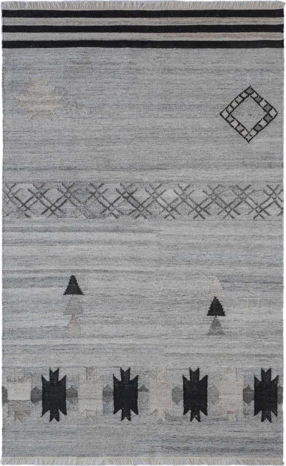 Capel Vintage Moroc 3501 Black Gray Area Rug by Genevieve Gorder Rugs