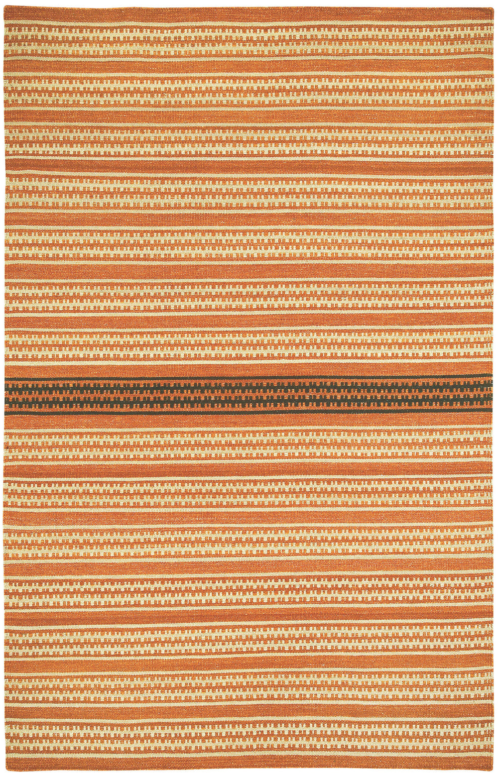 Capel Barred Stripe 3641 Sunny Deep Grey 830 Area Rug by Genevieve Gorder