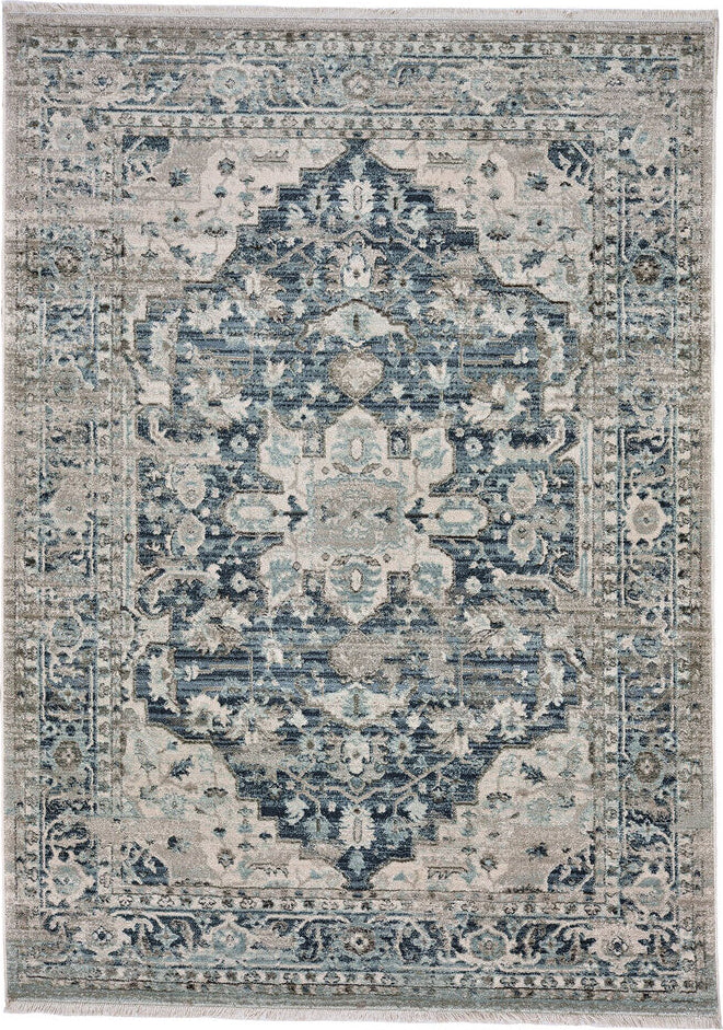 Capel Alden-Medallion 3943 Slate Blue Area Rug