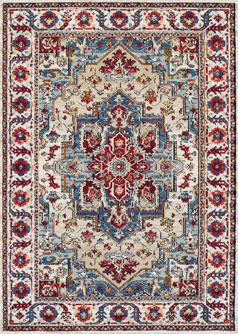 Couristan Vintage Floral Sarouk Putty/Claret Area Rug