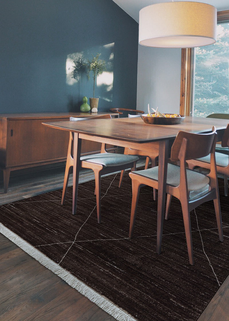 Couristan Bruges Diamante Chocolate Area Rug Lifestyle Image Feature