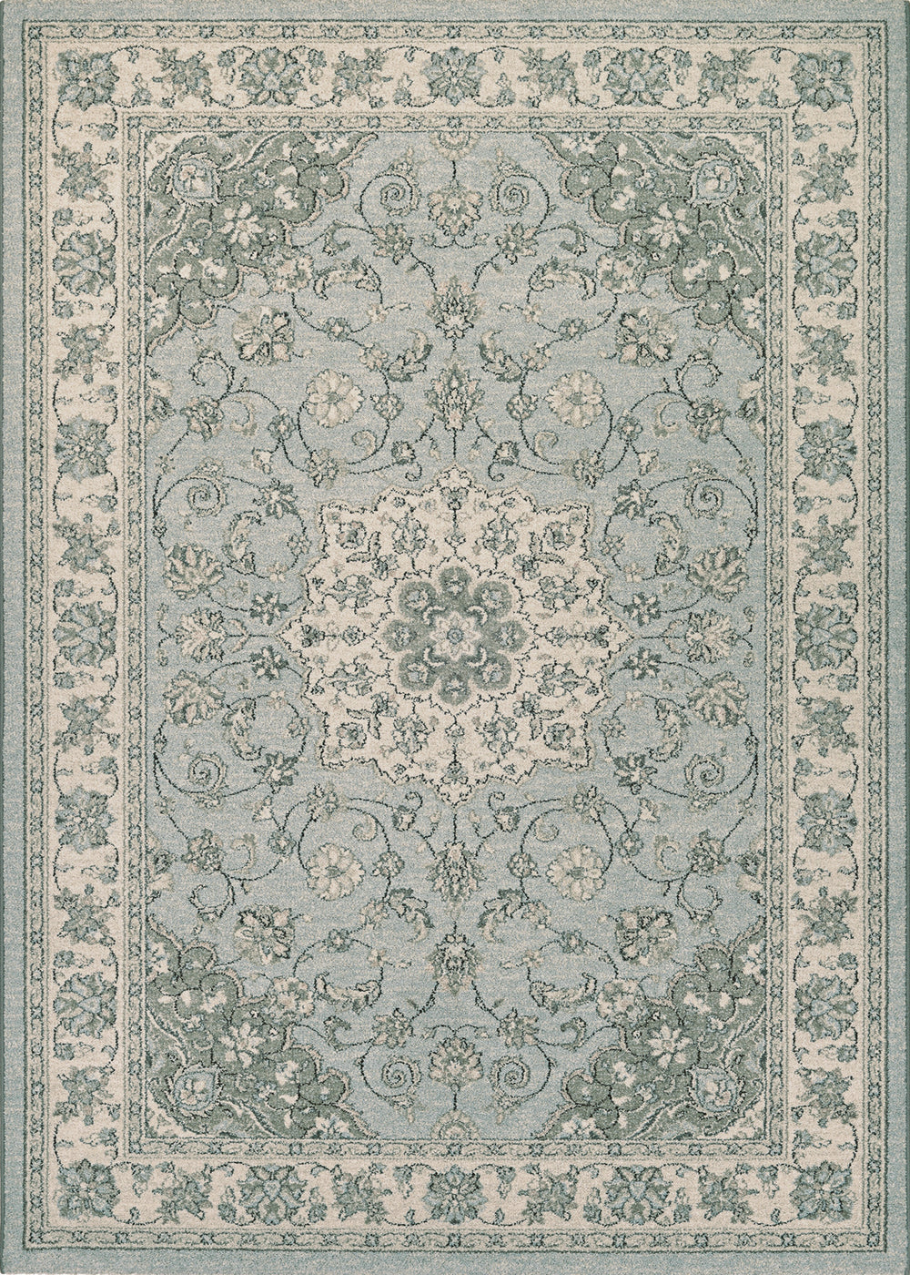 Couristan Traditions Namur Light Blue/Ivory Area Rug