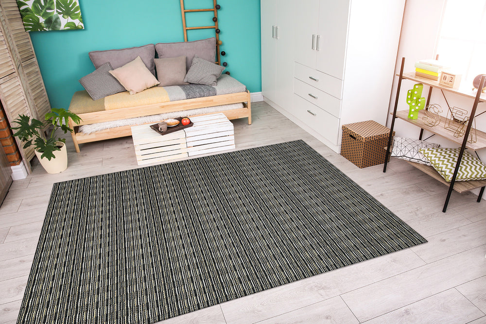 Couristan Cape Barnstable Black/Tan Area Rug Lifestyle Image Feature