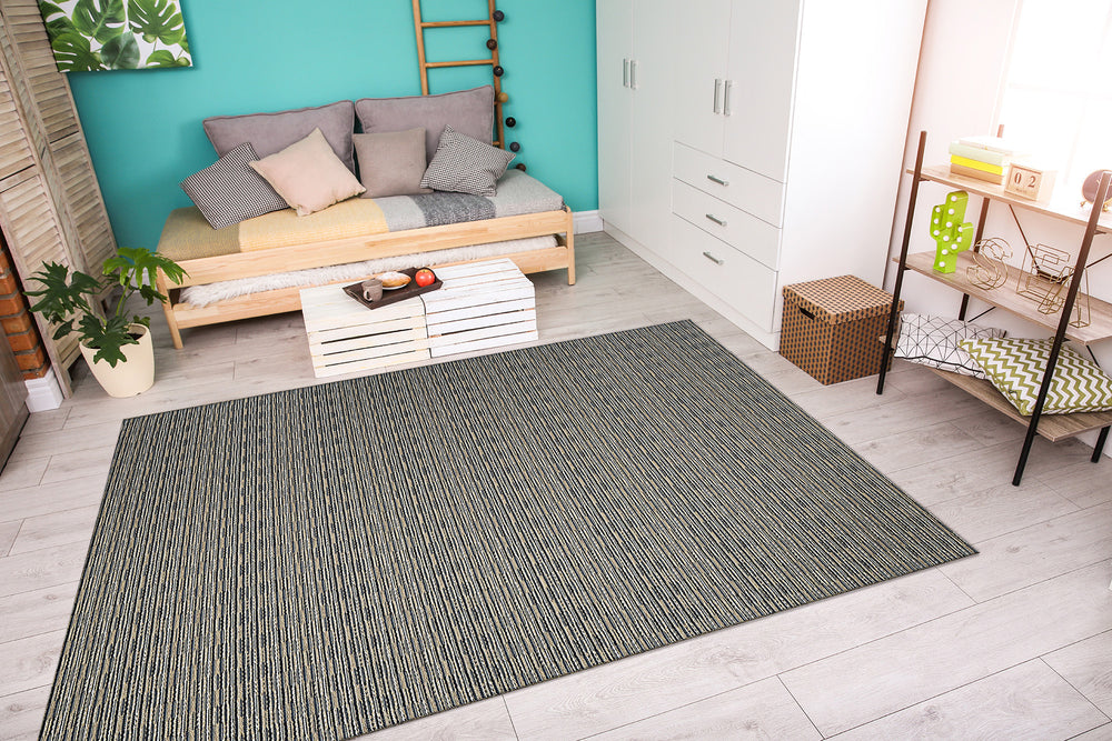 Couristan Cape Barnstable Black/Gold Area Rug Lifestyle Image Feature