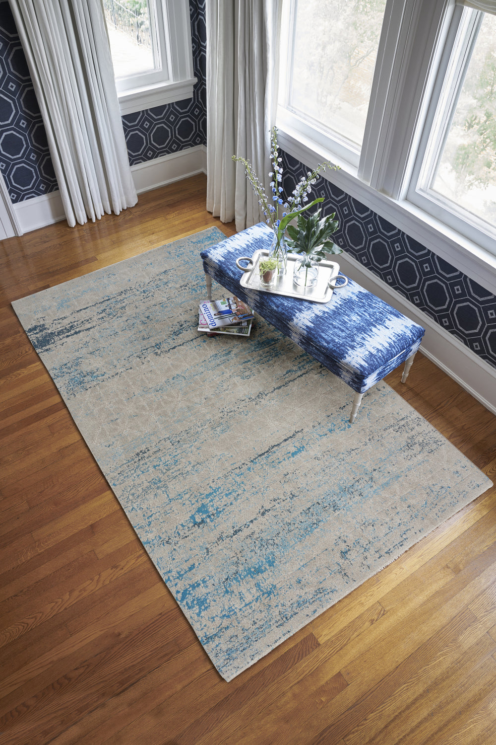 Capel Mason-Lattice 2571 Blue Area Rug