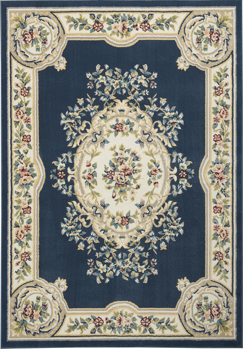 Nourison Aubusson ABS1 Navy Area Rug