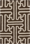 Surya Archive ACH-1710 Chocolate Hand Woven Area Rug by Smithsonian 2' X 3'