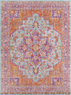 Surya Antioch AIC-2317 Lavender Dark Purple Sea Foam Saffron Bright Yellow White Garnet Area Rug Main Image 8 X 10