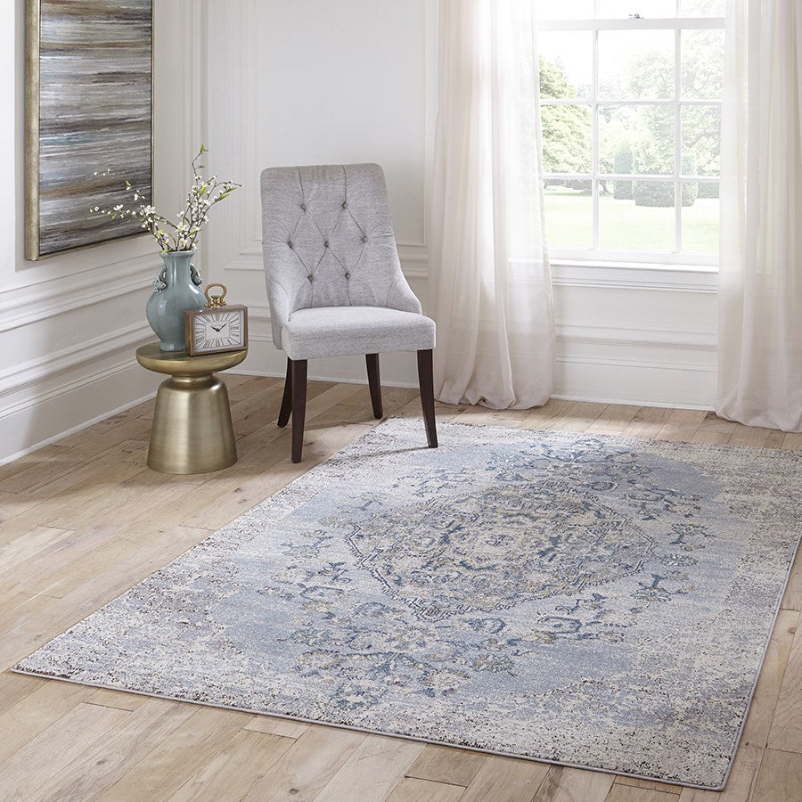 Momeni Amelia AM-02 Light Blue Area Rug Room Scene Feature