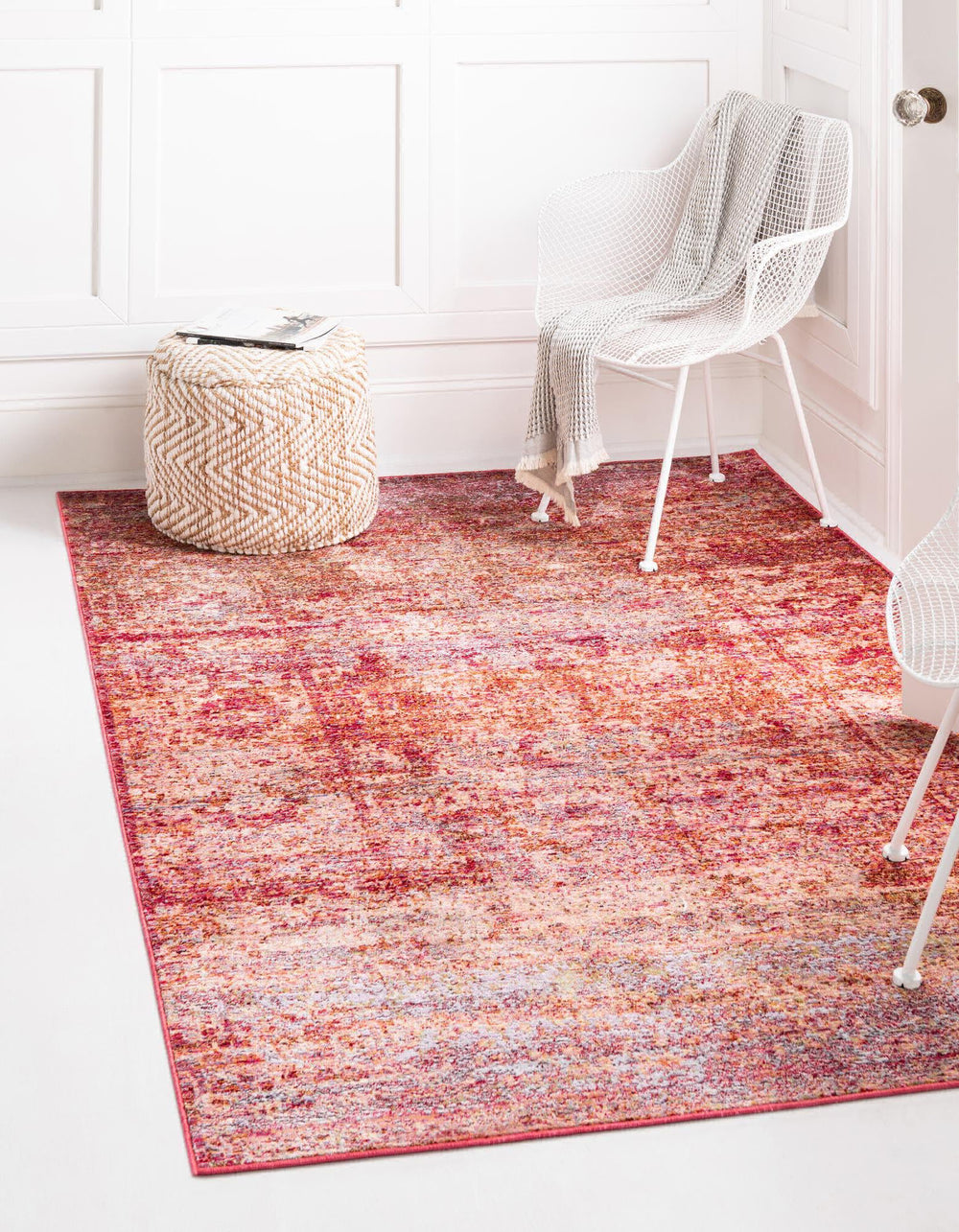 Unique Loom Austin T-E320C Red Area Rug Rectangle Lifestyle Image Feature