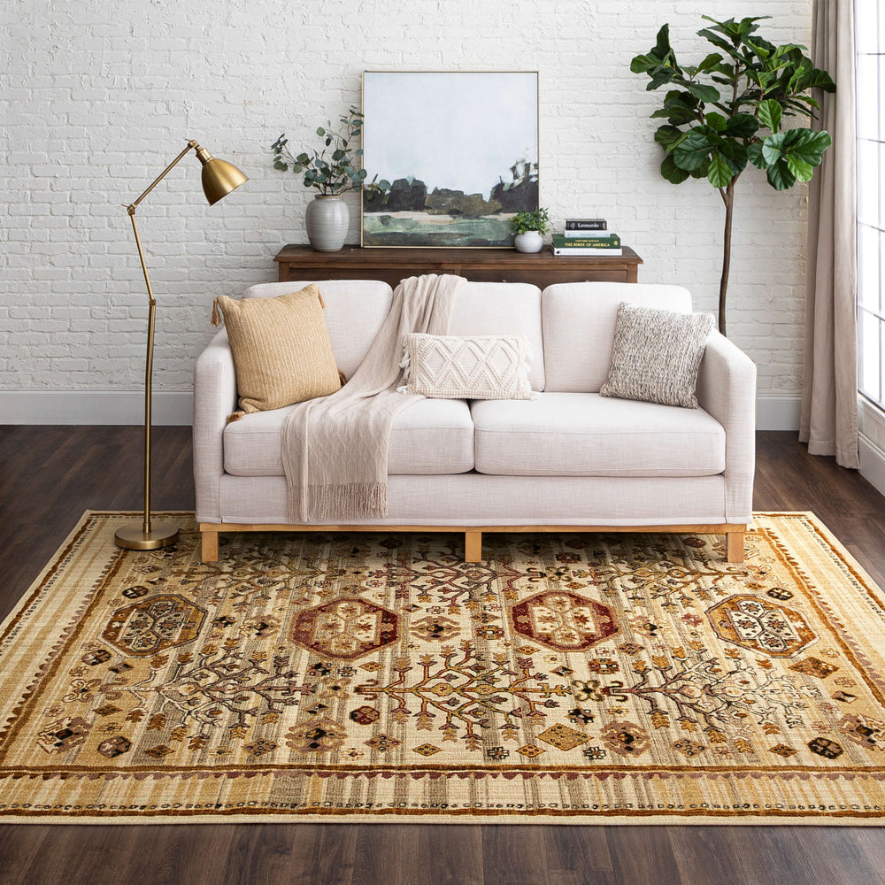 Karastan Bedouin Avazan Gold Area Rug Lifestyle Image Feature