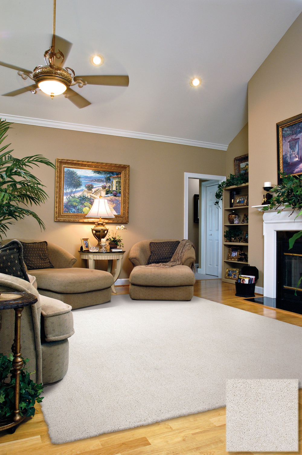 KAS Bliss 1550 Ivory Shag Area Rug Main Image Feature